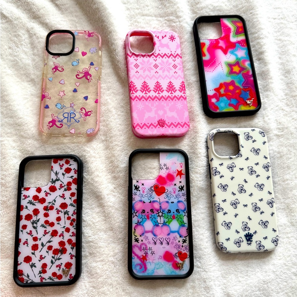 iPhone 15 bundle cases, wildflower velvet, caviar and roller rabbit TEDDY SOLD